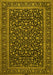 Machine Washable Persian Yellow Traditional Rug, wshtr504yw