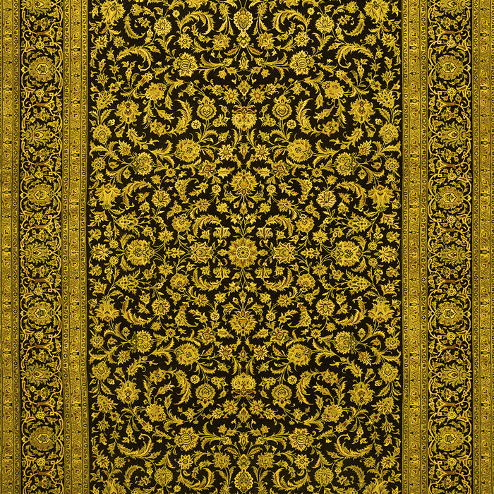 Machine Washable Persian Yellow Traditional Rug, wshtr504yw