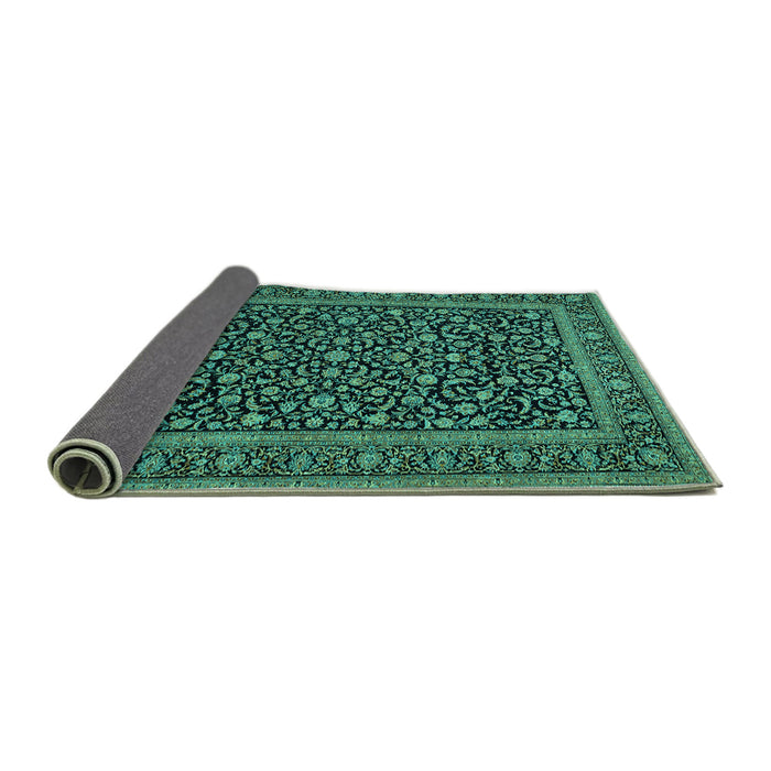 Sideview of Persian Turquoise Traditional Rug, tr504turq