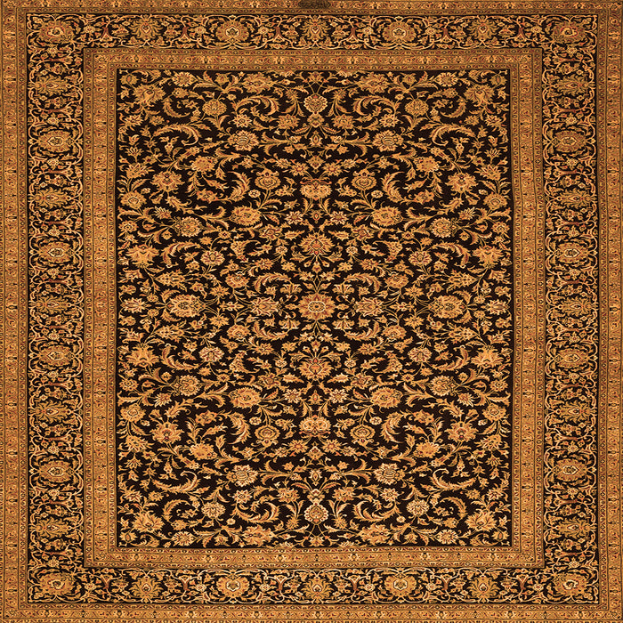 Round Machine Washable Persian Orange Traditional Area Rugs, wshtr504org