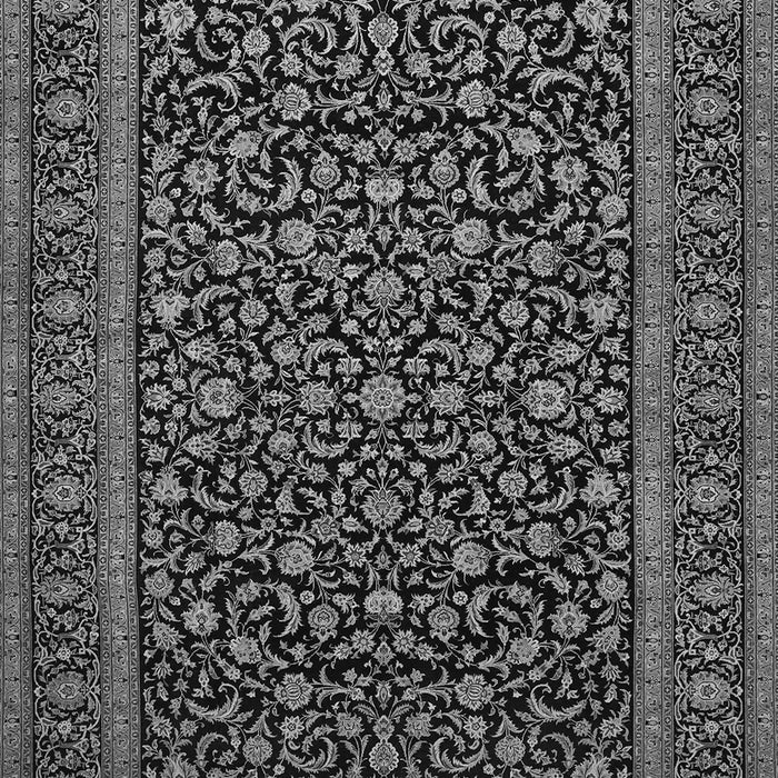 Serging Thickness of Machine Washable Persian Gray Traditional Rug, wshtr504gry