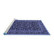 Sideview of Machine Washable Persian Blue Traditional Rug, wshtr504blu