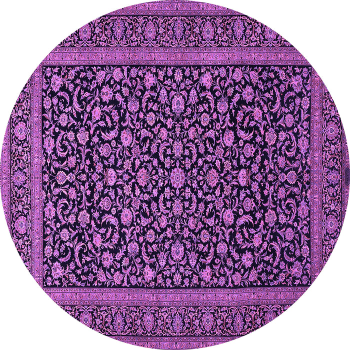 Round Persian Purple Traditional Rug, tr504pur