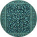 Round Persian Light Blue Traditional Rug, tr504lblu