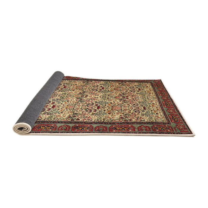 Sideview of Traditional Metallic Gold Persian Rug, tr505
