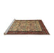 Sideview of Machine Washable Traditional Metallic Gold Rug, wshtr505