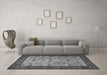 Machine Washable Persian Gray Traditional Rug in a Living Room,, wshtr505gry
