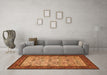 Machine Washable Persian Orange Traditional Area Rugs in a Living Room, wshtr505org