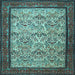 Square Machine Washable Persian Light Blue Traditional Rug, wshtr505lblu