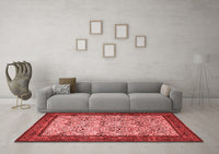 Machine Washable Persian Red Traditional Rug, wshtr505red