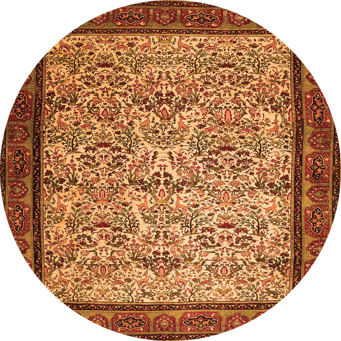 Machine Washable Persian Orange Traditional Area Rugs, wshtr505org