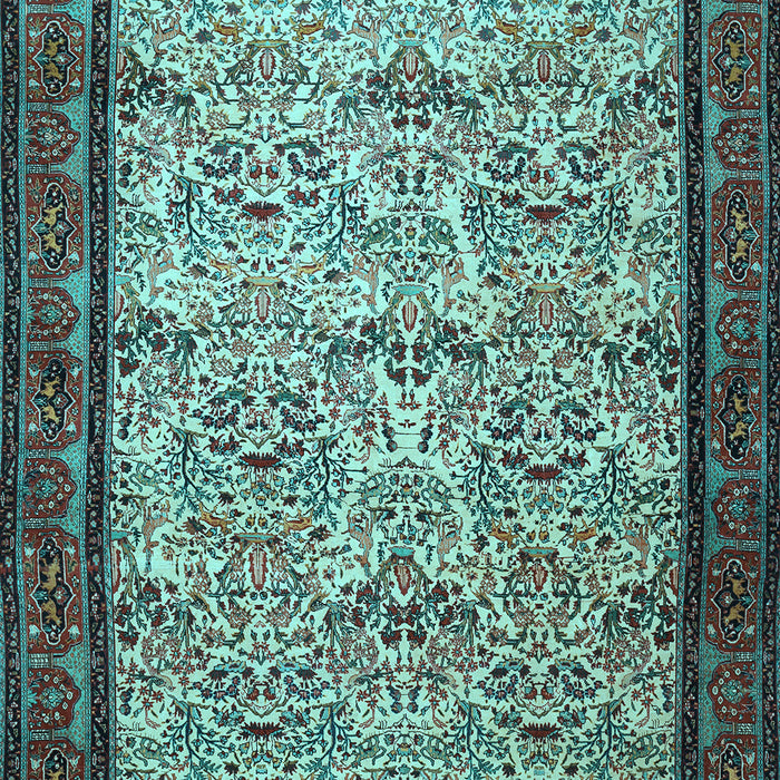 Machine Washable Persian Light Blue Traditional Rug, wshtr505lblu