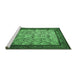 Sideview of Machine Washable Persian Emerald Green Traditional Area Rugs, wshtr505emgrn