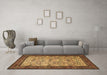 Machine Washable Persian Brown Traditional Rug in a Living Room,, wshtr505brn