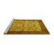 Sideview of Machine Washable Persian Yellow Traditional Rug, wshtr505yw