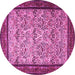 Round Persian Pink Traditional Rug, tr505pnk