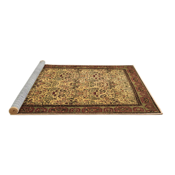 Sideview of Machine Washable Persian Brown Traditional Rug, wshtr505brn