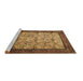Sideview of Machine Washable Persian Brown Traditional Rug, wshtr505brn