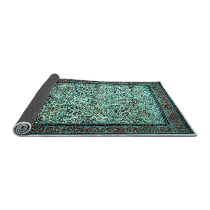 Sideview of Persian Light Blue Traditional Rug, tr505lblu