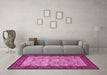 Machine Washable Persian Pink Traditional Rug in a Living Room, wshtr505pnk