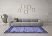 Machine Washable Persian Blue Traditional Rug in a Living Room, wshtr505blu