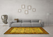 Machine Washable Persian Yellow Traditional Rug in a Living Room, wshtr505yw