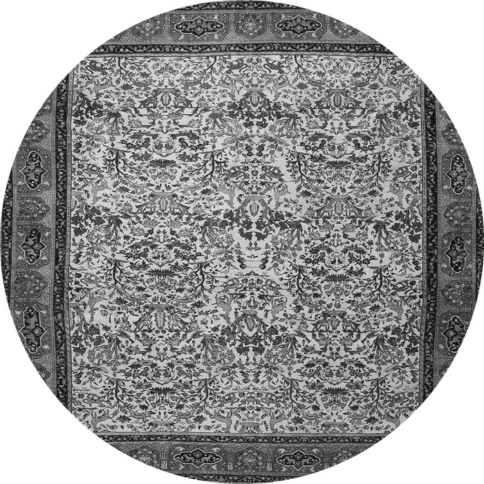 Machine Washable Persian Gray Traditional Rug, wshtr505gry