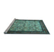 Sideview of Machine Washable Persian Light Blue Traditional Rug, wshtr505lblu