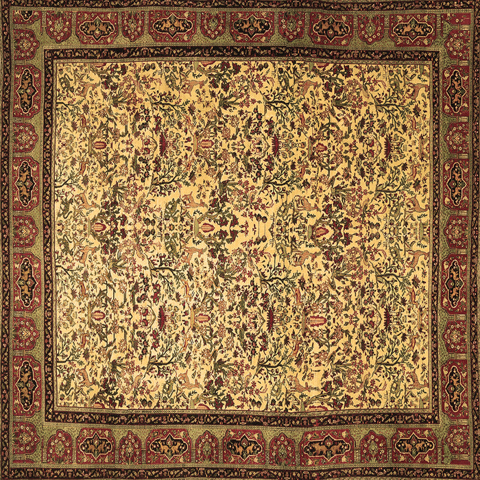 Square Persian Brown Traditional Rug, tr505brn