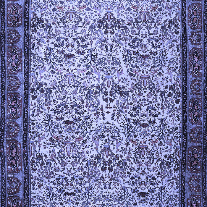 Machine Washable Persian Blue Traditional Rug, wshtr505blu
