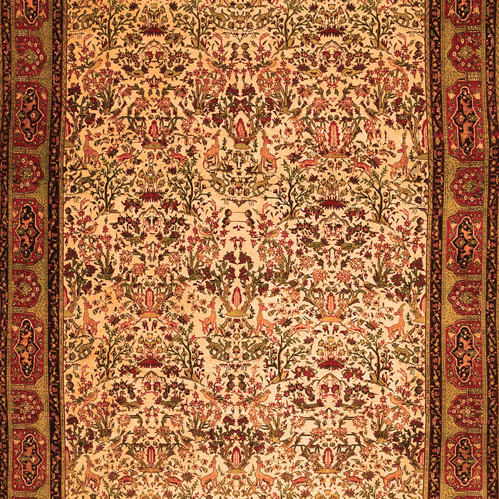 Serging Thickness of Machine Washable Persian Orange Traditional Area Rugs, wshtr505org