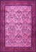 Machine Washable Persian Pink Traditional Rug, wshtr505pnk