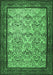 Machine Washable Persian Emerald Green Traditional Area Rugs, wshtr505emgrn