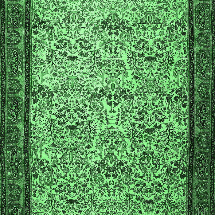 Machine Washable Persian Emerald Green Traditional Area Rugs, wshtr505emgrn