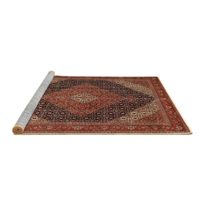 Sideview of Machine Washable Traditional Saffron Red Rug, wshtr506