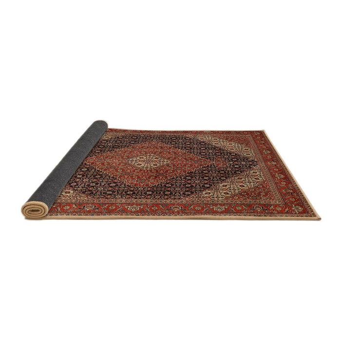 Sideview of Traditional Saffron Red Medallion Rug, tr506