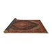 Sideview of Traditional Saffron Red Medallion Rug, tr506