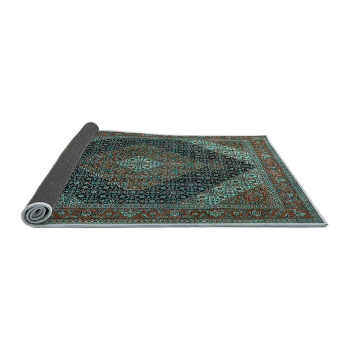 Sideview of Medallion Light Blue Traditional Rug, tr506lblu