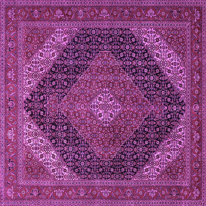 Square Machine Washable Medallion Purple Traditional Area Rugs, wshtr506pur