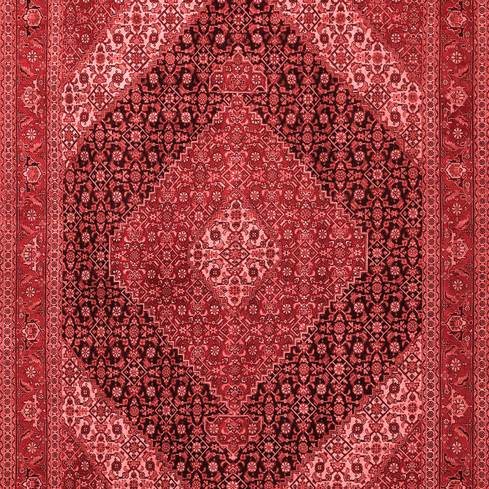 Machine Washable Medallion Red Traditional Rug, wshtr506red
