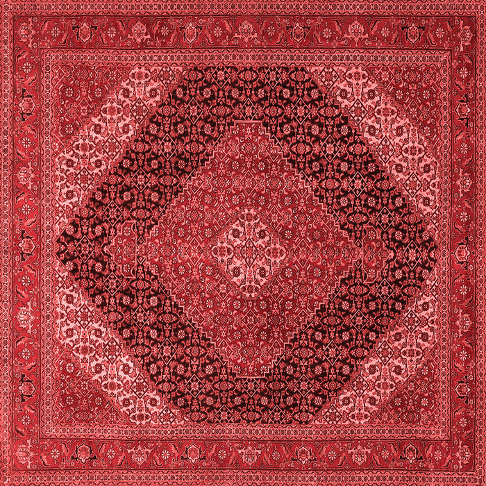 Machine Washable Medallion Red Traditional Rug, wshtr506red