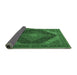 Sideview of Medallion Emerald Green Traditional Rug, tr506emgrn