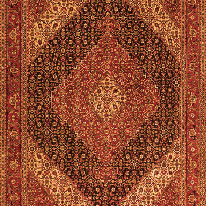 Serging Thickness of Machine Washable Medallion Orange Traditional Area Rugs, wshtr506org