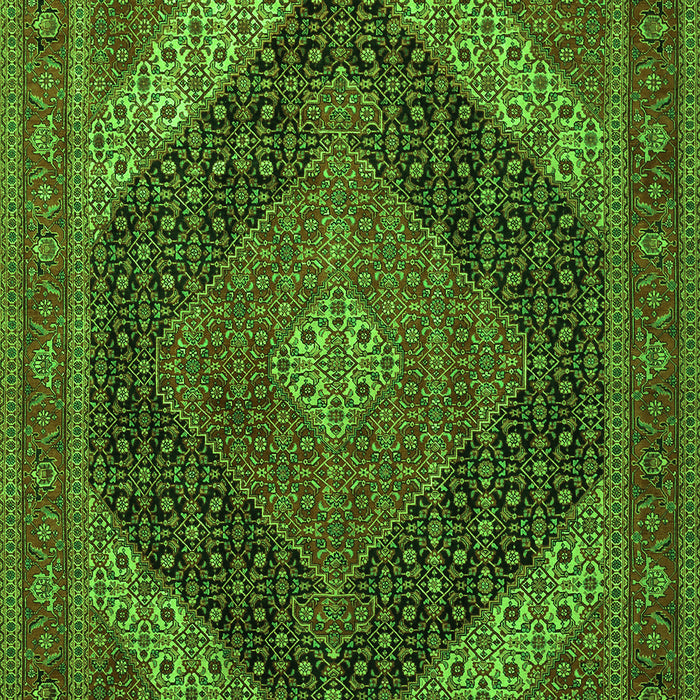 Serging Thickness of Machine Washable Medallion Green Traditional Area Rugs, wshtr506grn