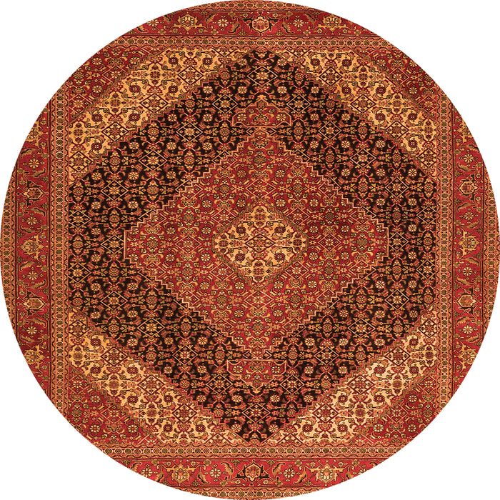 Square Medallion Orange Traditional Rug, tr506org