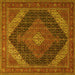 Square Medallion Yellow Traditional Rug, tr506yw