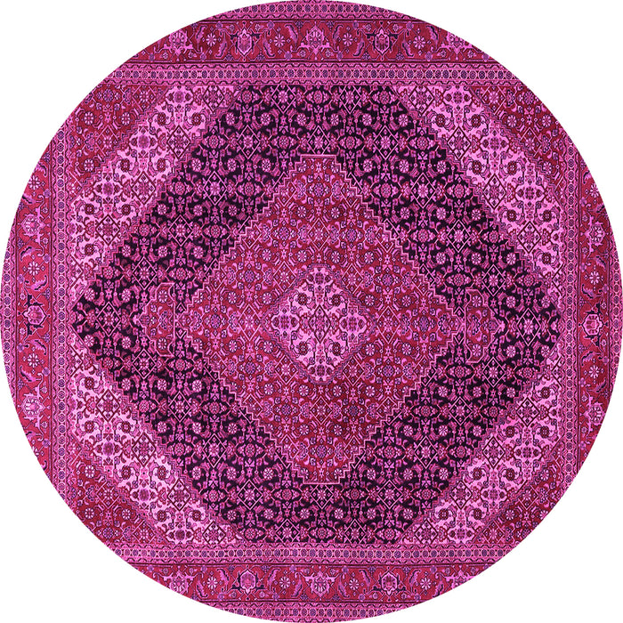 Round Medallion Pink Traditional Rug, tr506pnk