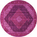 Round Medallion Pink Traditional Rug, tr506pnk