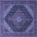 Square Medallion Blue Traditional Rug, tr506blu