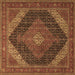 Square Medallion Brown Traditional Rug, tr506brn